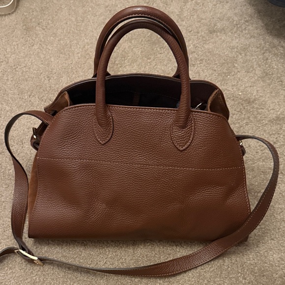 Divina Firenze satchel chocolate brown Leather and suede Handbag - Picture 1 of 4